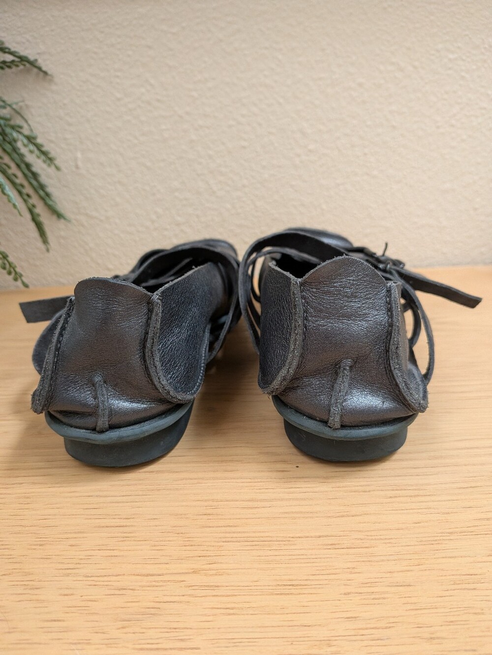 Trippen Travel Metallic Blue Leather Strap Flats Shoes EU 39 US 8 Lagenlook - Picture 4 of 15